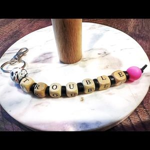 Cute Silicone Key Ring, Trouble, handmade by seller